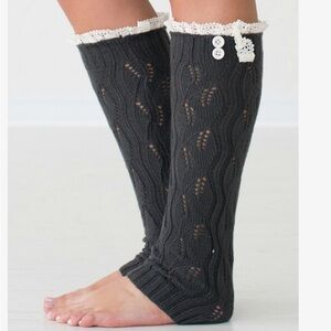 Boot sweater knit cuffs with lace detail NWOT